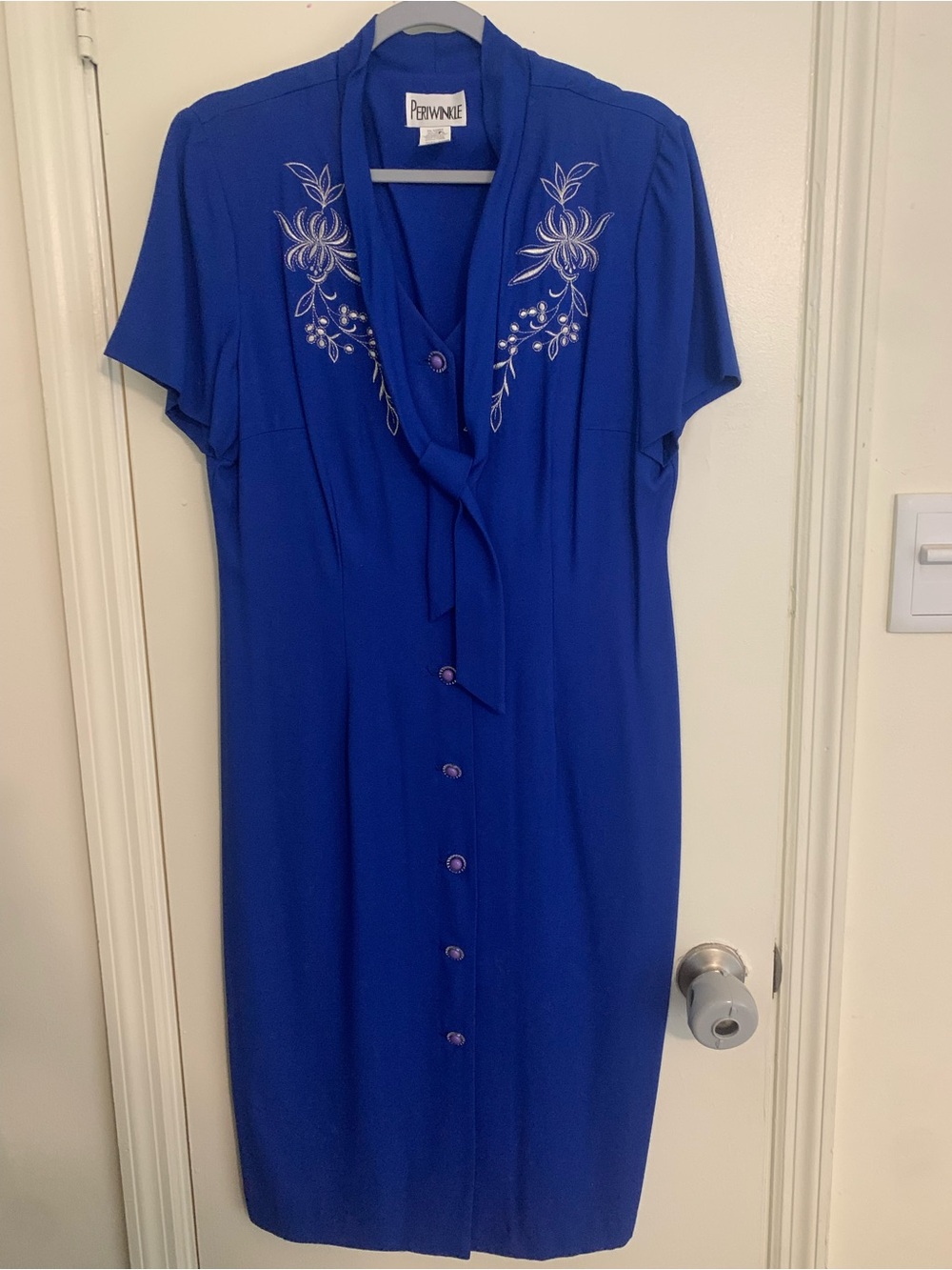 VTG Periwinkle Blue Embroidered Dress
